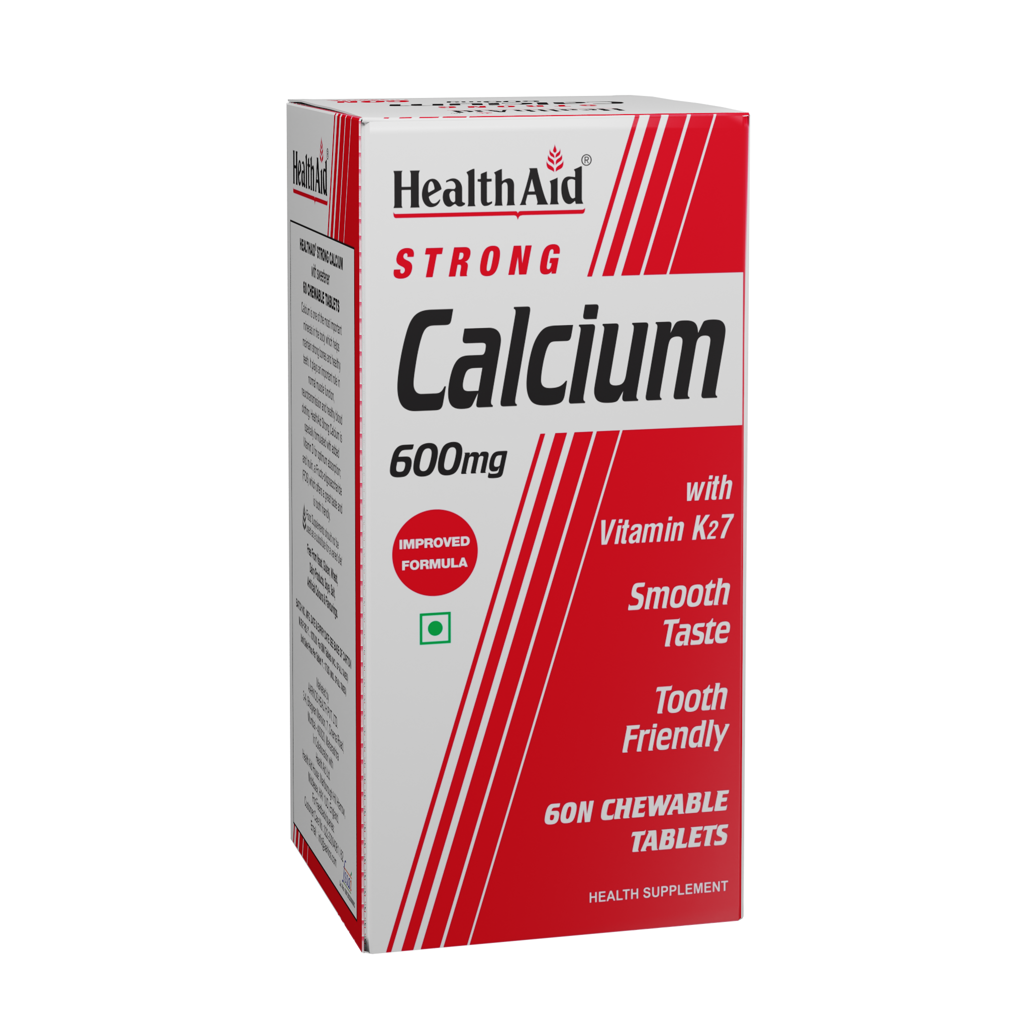 HealthAid I Strong Calcium 600 mg I 60 Chewable Tablets